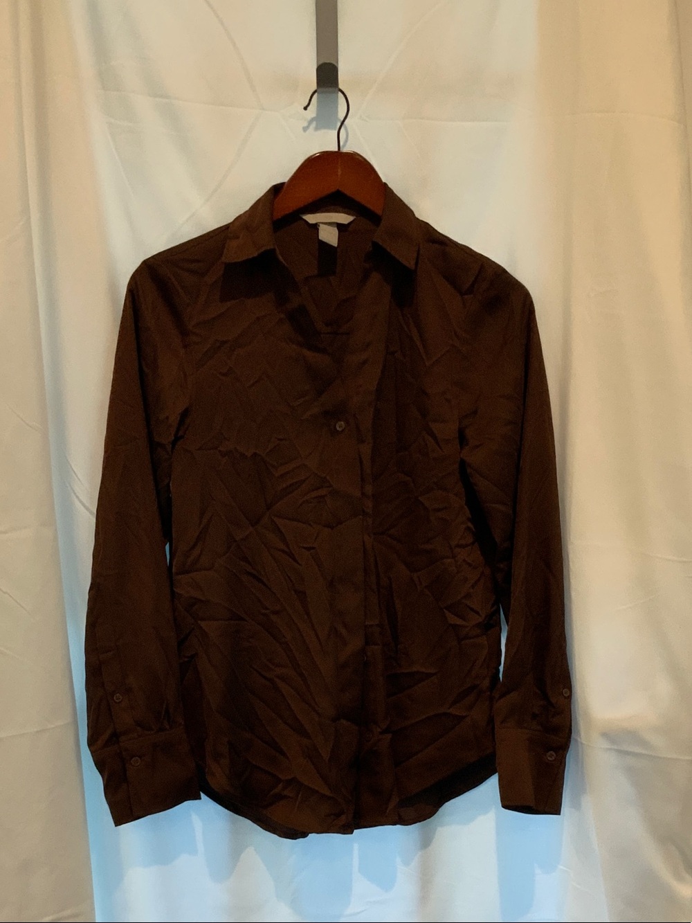 H&M Dark Brown Button-Down Long Sleeve Shirt